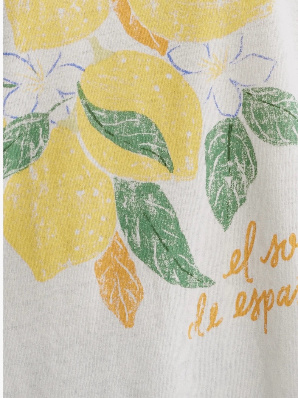 Marine Layer Hemp women’s White Lemon Graphic Tee - Picture 3 of 6